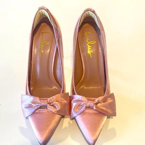 LuLu’s Pink Satin Stilettos, Size 8.5